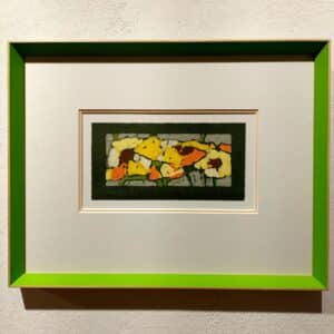 Klaus Fußmann Gelbe Rosen Linolschnitt Auflage 200 Ex. Maße 9 x 18 cm