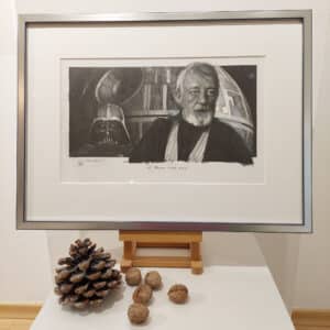 Robert Bailey A Presence In The Force Bleistiftzeichnung 40 x 53 cm mit Rahmen Unikat