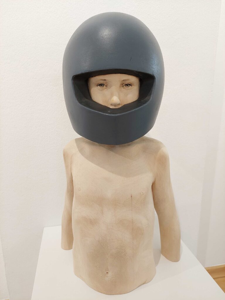 Leo F. Demetz Save in the future Lindenholz, Farbe Höhe 57 cm Unikat