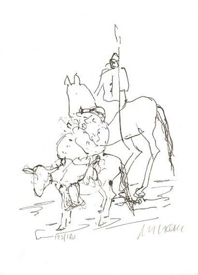 Armin Mueller-Stahl Don Quijote Lithografie 29 x 22 cm Auflage 180 Ex.