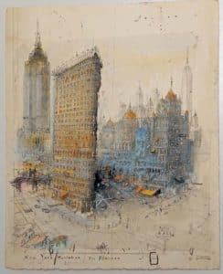 Alexander Befelein New York - Flatiron, 2022 Mischtechnik Maße 31 x 25 cm Unikat