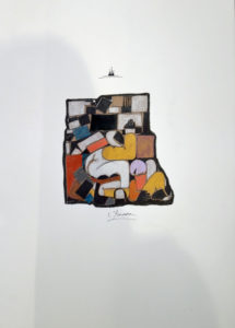 Christian Peschke Kubistische Studie Pastell auf Papier Maße 70 x 50 cm Unikat