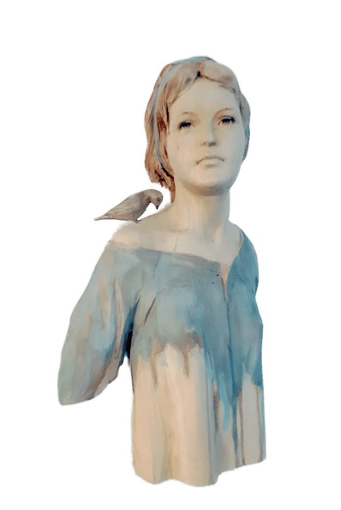 Leo Ferdinando Demetz Aschenputtel Lindenholz, Farbe Höhe ca. 57 cm Unikat