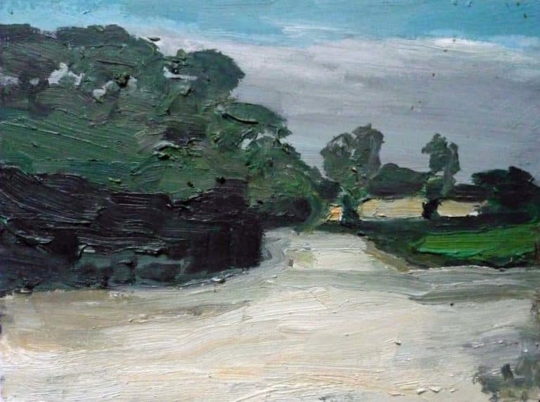 Klaus Fußmann Landschaft Öl auf Leinwand 31 x 40 cm Unikat