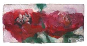 Klaus Fußmann Mohn Gouache 10 x 20 cm Unikat