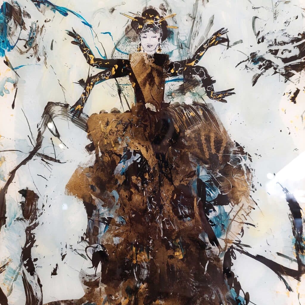 Monika Kaiblinger Göttin Acryl auf Glas Maße 50 x 40 cm