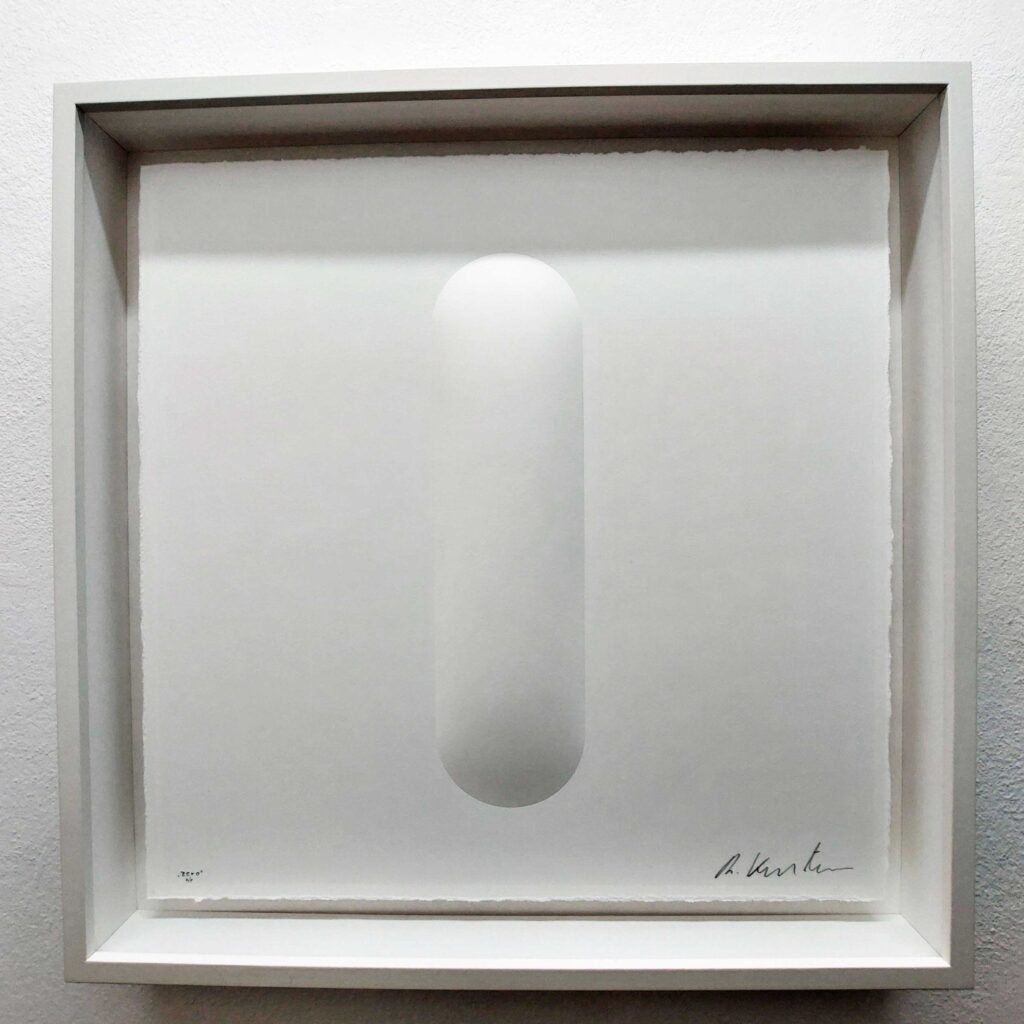 Ralph Kerstner Zero Prägegrafik, Büttenpapier artist proof mit Rahmen 55 x 55 cm