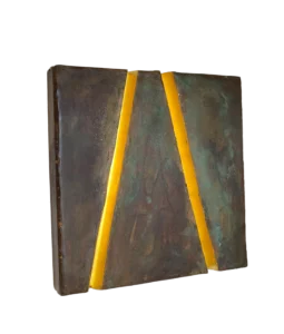 Basilius Kleinhans Lichtspuren Bronze, Blattgold 31 x 31 x 4 cm Unikat