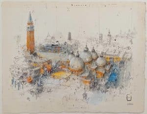 Alexander Befelein Venedig - Markusdom Mischtechnik/Papier 25 x 32 cm Unikat