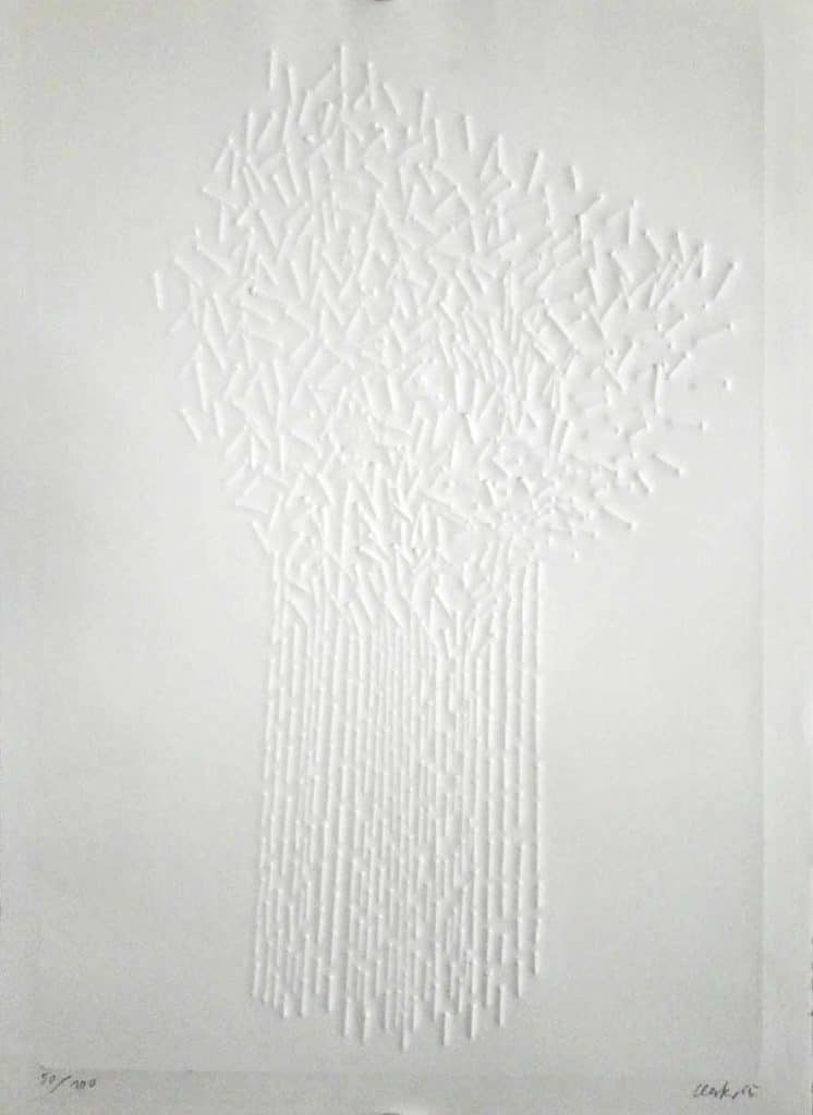 Günther Uecker o.T., Nagelaum,1965 Prägegrafik Auflage 50/100 Maße 76 x 56 cm handsigniert und nummeriert