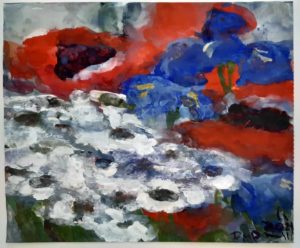 Klaus Fußmann Mohn, Margeriten und Iris, 2021 Gouache 35,5 x 42,5 cm Unikat