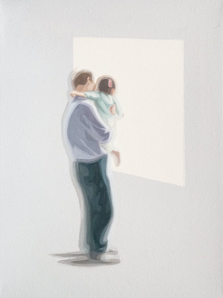 Sun Yun Park Peoplescape Nr. 33 Öl auf Leinwand 24 x 18 cm