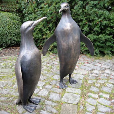 Wolfgang Lamché Pinguin groß und klein Bronze Höhe ca. 66 und 67 cm Auflage 12 Exemplare