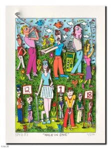 James Rizzi Hole In One mit Passepartout Auflage 350 Ex. drucksigniert 40 x 30 cm