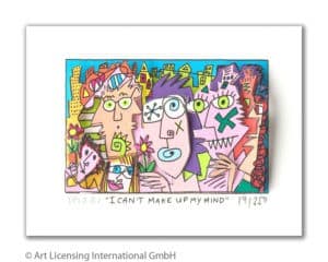 James Rizzi I can´t make up my mind mit Passepartout drucksigniert Auflage 350 Ex. 20 x 24 cm