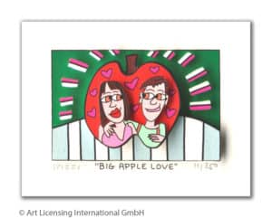 James Rizzi Big Apple Love mit Passepartout Auflage 350 Ex. drucksigniert 20 x 24 cm