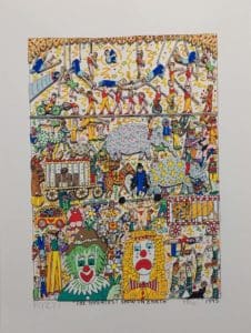 James Rizzi The Greatest Show On Earth, 1995 Auflage 98/350 handsigniert 35 x 25 cm