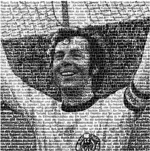 SAXA Franz Beckenbauer Tusche auf Leinwand 100 x 100 cm Unikat
