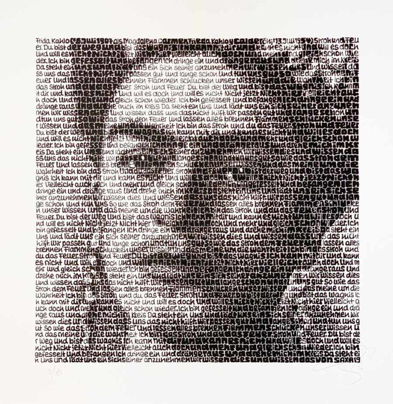 SAXA Frida Kahlo Fine Art Print 20 x 20 cm signiert und nummeriert Auflage 500 Exemplare