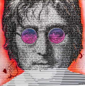 SAXA John Lennon Siebdruck auf Leinwand/ von Hand übermalt 80 x 80 cm Overpainting