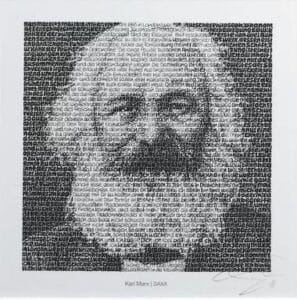 SAXA Karl Marx Fine Art Print 20 x 20 cm signiert und nummeriert