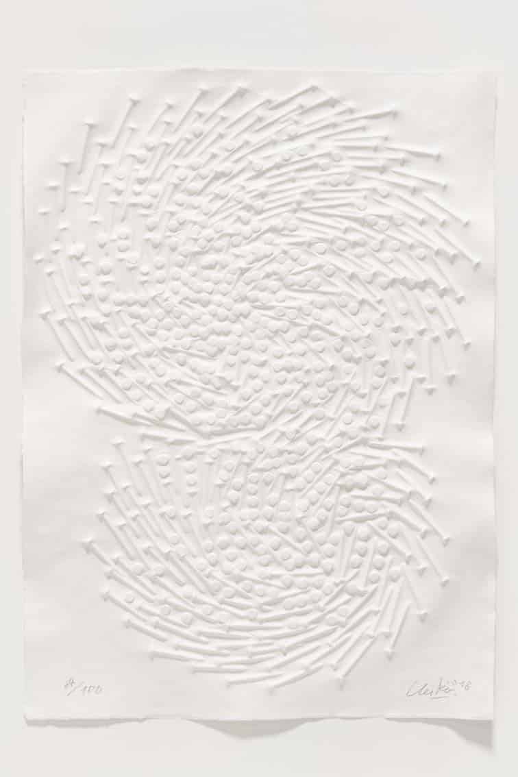 Günther Uecker Doppelspirale, 2018 Prägedruck Auflage 100 Ex. Maße 70 x 50 cm