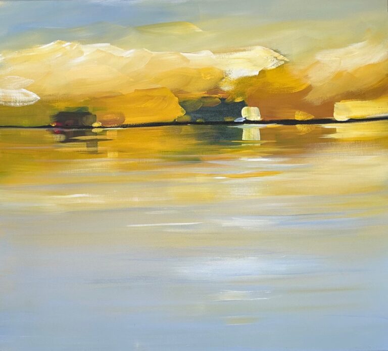 Puck Steinbrecher Uferstück Acryl auf Leinwand 90 x 100 cm Unikat