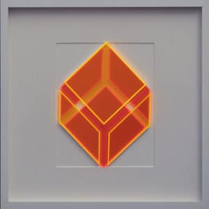 Klaus Joas, KUB 3D I, 2022, Lichtverstärkendes Acrylglas 50 x 50 cm, Unikat