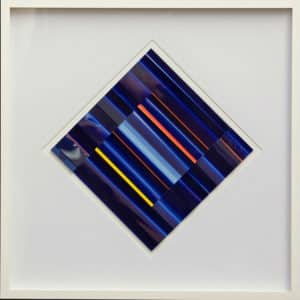Klaus Joas, Blaues Quadrat Diagonal, 2022, Lichtverstärkendes Acrylglas, 62,5 x 62,5 cm, Unikat