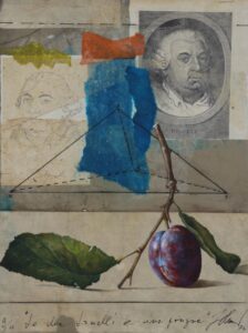 Wolfgang Zelmer Ledue Lomelli e una prugne Mischtechnik/LW 40x30 cm Unikat