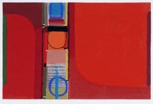 Max Ackermann Überbrückte Kontinente, 1972 (Rote Flächen) Siebdruck auf Bütten 32,5 x 49,8 cm stempelsigniert WVS-7224-s