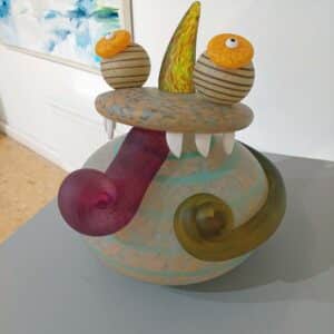 Glasstudio Borowski Django Tischleuchte mundgeblasenes Glas ca. 32 x 32 x 32 cm