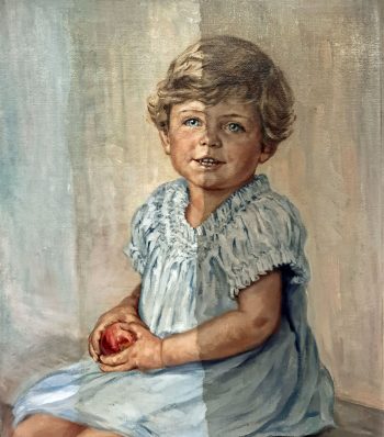 Kinderportrait gereinigt und alter "krepierter" Firnis abgenommen