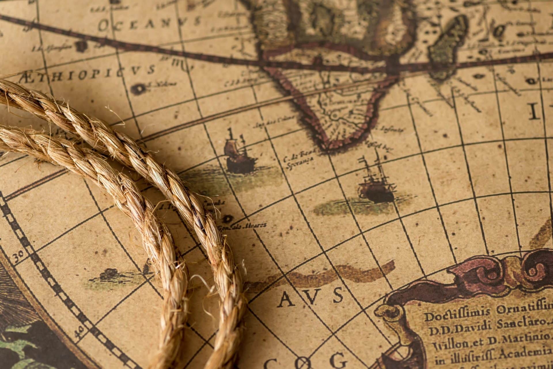 Rope on the old map