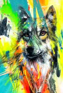 Ilona Griss-Schwärzler Wolf Mischtechnik/Leinwand 140 x 100 cm Unikat