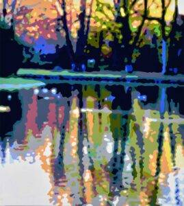 Konrad Winter Englischer Garten Autolack auf Aluminium 100 x 90 cm Unikat