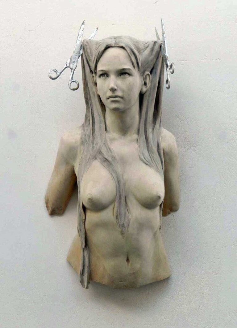 Leo Ferdinando Demetz Rapunzel Lindenholz, Farbe Höhe ca. 70 cm Unikat