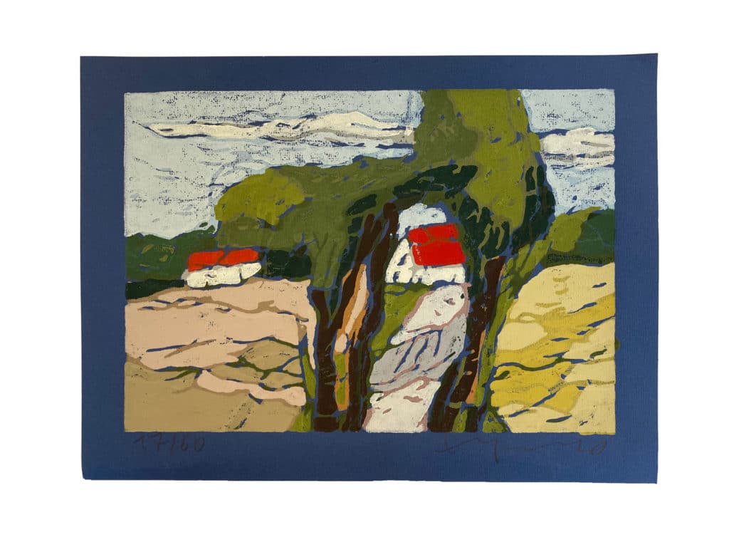 Klaus Fußmann Bei Duettebuell Linoldruck 26 x 35 cm Aufl. 60 Ex.