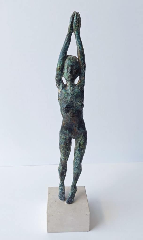 Antonio de Andrés-Gayón Akt mit erhobenen Armen Bronze Höhe 38 cm