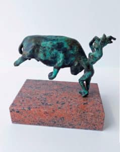 Antonio de Andrés-Gayón Kleine Begegnung Bronze Maße 12 x 20cm