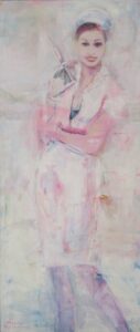 Monika Kaiblinger Queen of Dope Acryl auf Leinwand 175 x 74 cm Unikat