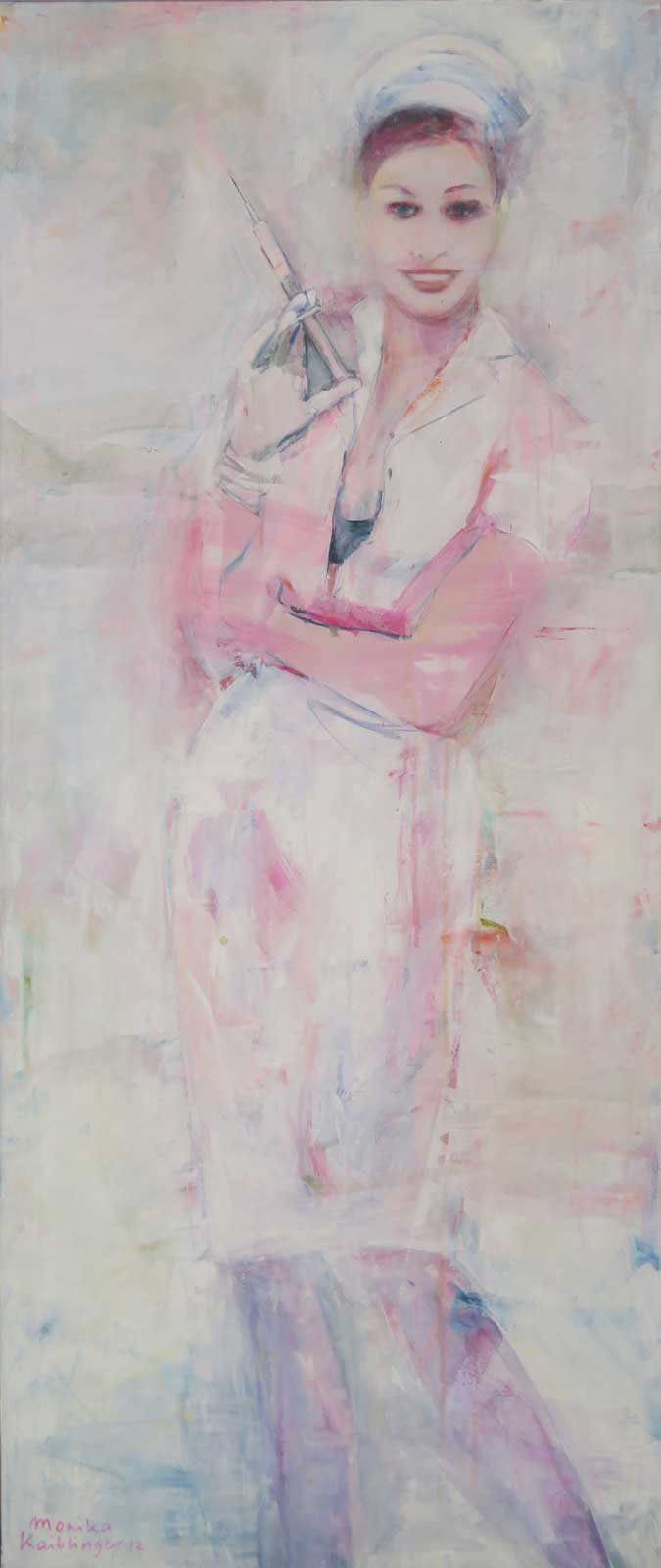 Monika Kaiblinger Queen of Dope Acryl auf Leinwand 175 x 74 cm Unikat