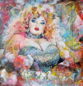 Monika Kaiblinger Alles echt Acryl auf Leinwand 100 x 100 cm Unikat