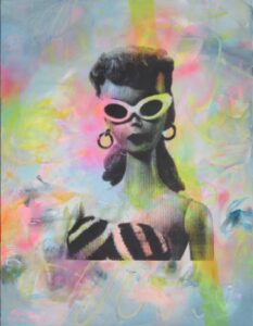 Monika Kaiblinger Barbie (blau) Acryl auf Leinwand 130 x 100 cm Unikat