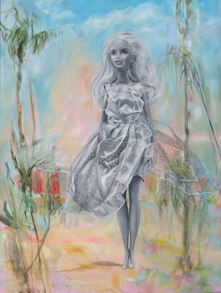 Monika Kaiblinger California Barbie Acryl auf Leinwand 160 x 120 cm Unikat