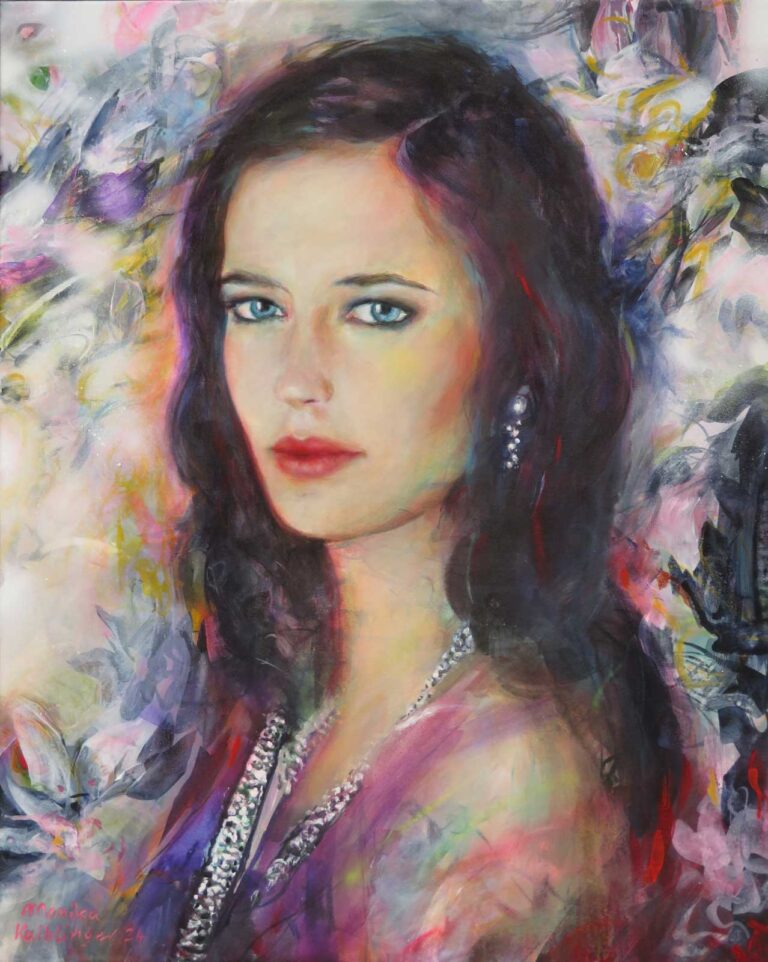 Monika Kaiblinger Eva Green Acryl auf Leinwand 100 x 80 cm Unikat