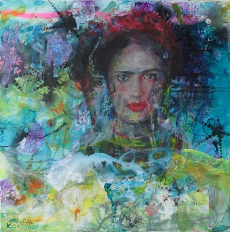 Monika Kaiblinger Frida bei Nacht Acryl auf Leinwand 50 x 50 cm Unikat