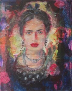 Monika Kaiblinger Frida (dunkel) Acryl auf Leinwand 30 x 24 cm Unikat