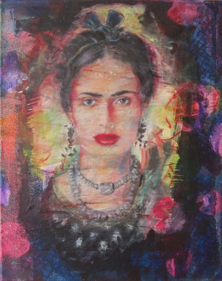 Monika Kaiblinger Frida (dunkel) Acryl auf Leinwand 30 x 24 cm Unikat