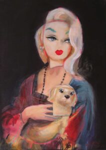 Monika Kaiblinger Leonardo Barbie Acryl auf Leinwand 70 x 50 cm